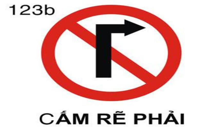 Biển cấm rẽ phải 123B