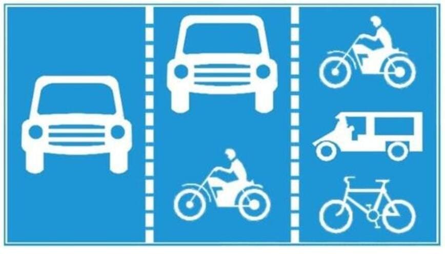 Biển báo hiệu lệnh quy định làn đường cho các loại xe