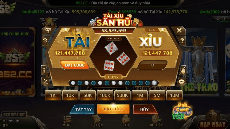 Các loại cược phổ biến trong tài xỉu B52 Club