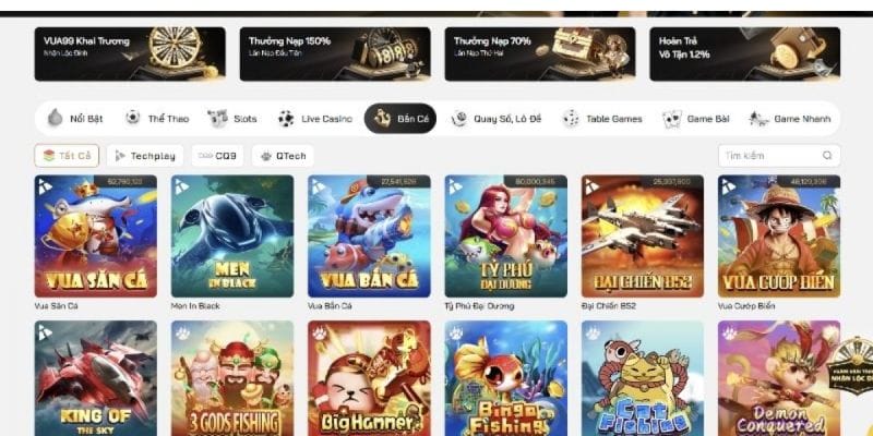 Các sảnh game có mặt tại VUA99 CLUB
