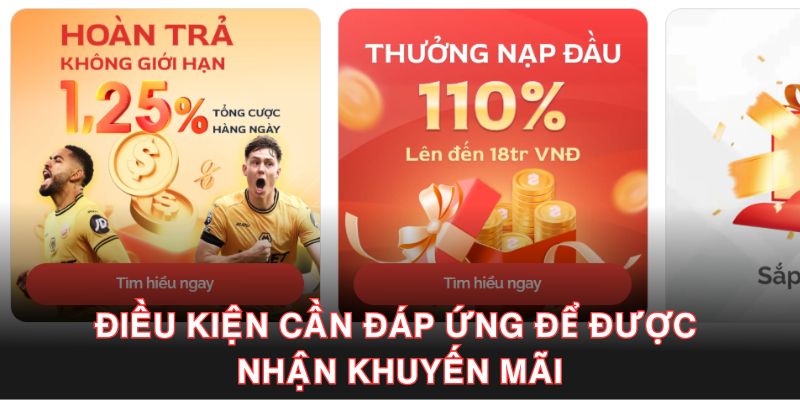 Điều kiện cần đáp ứng để được nhận khuyến mãi