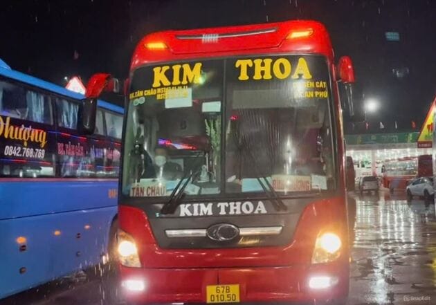 Lộ trình xe chạy trên tuyến chuyến An Giang - Bình Dương