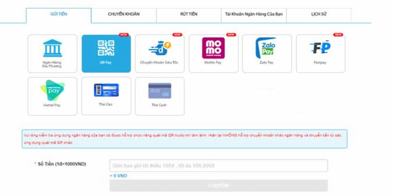 Hạn mức, thời gian xử lý và phí khi nạp tiền Hello88