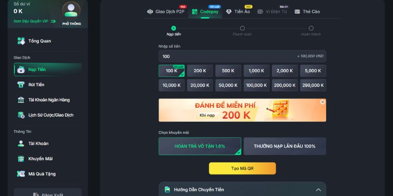 Lưu ý cần nhớ khi giao dịch nạp tiền VN88