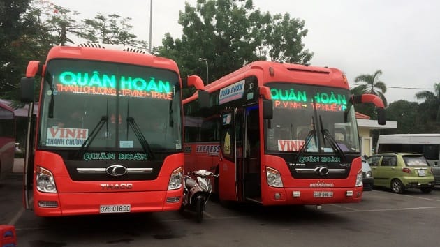 Nhà xe Quân Hoàn chạy tuyến Vinh – Huế