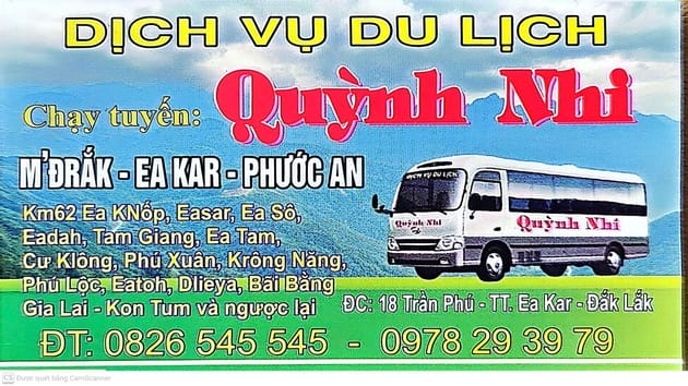 Nhà xe Quỳnh Nhi chuyên chạy xe khách khu vực Tây Nguyên