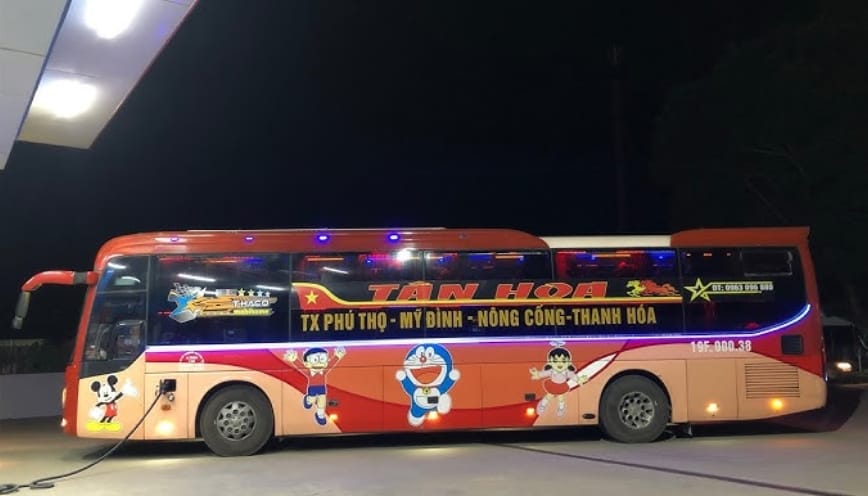 Lộ trình Thanh Hóa Phú Thọ của nhà xe Tân Hoa