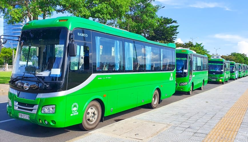 Chi phí đi xe bus tuyến Quảng Ngãi Ba Tơ chia theo chặng.
