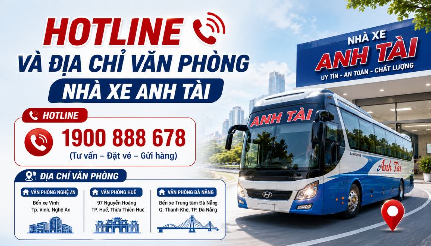 Hotline và địa chỉ văn phòng xe Anh Tài