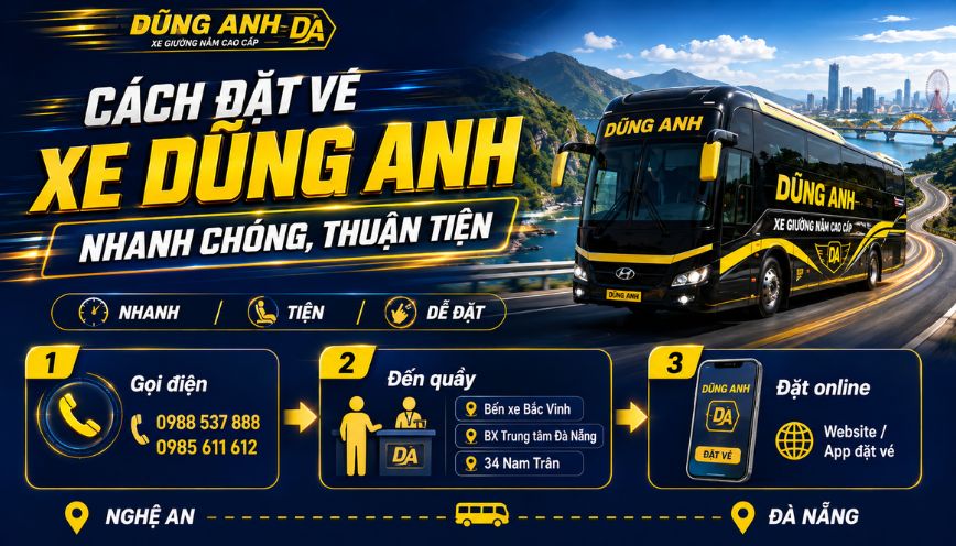 Cách đặt vé xe Dũng Anh nhanh chóng, thuận tiện