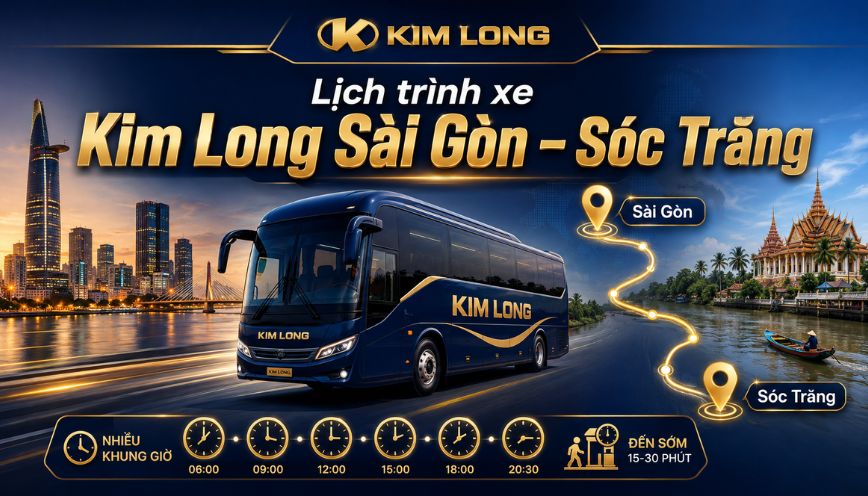 Lịch trình xe Kim Long Sài Gòn – Sóc Trăng