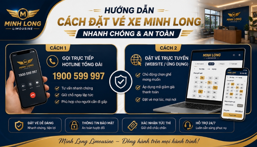Hướng dẫn các cách đặt vé xe Minh Long nhanh chóng và an toàn