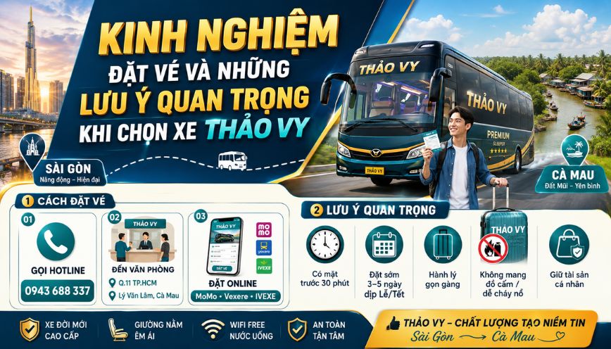 Kinh nghiệm đặt vé và những lưu ý quan trọng khi chọn xe Thảo Vy