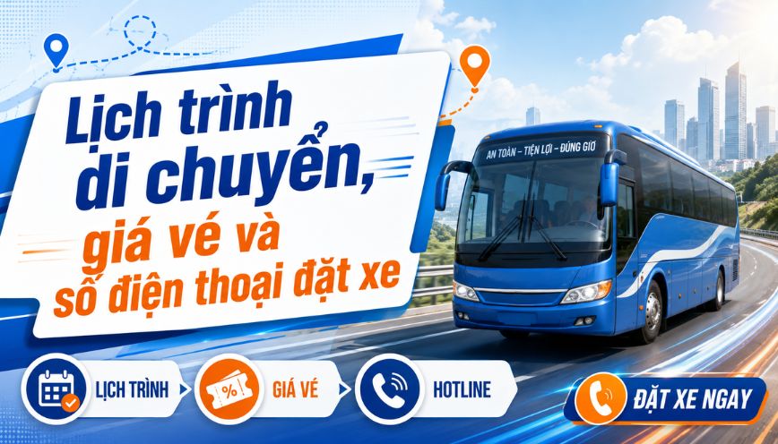 Lịch trình di chuyển, giá vé và số điện thoại đặt xe