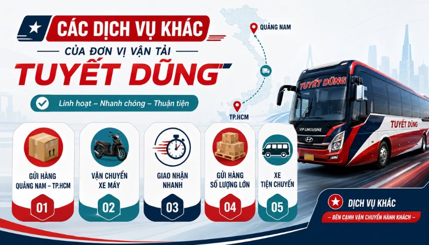 Các dịch vụ khác của đơn vị vận tải Tuyết Dũng