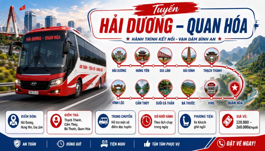 Tuyến Hải Dương – Quan Hóa của xe Việt Anh