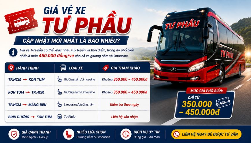 Giá vé xe Tư Phầu cập nhật mới nhất là bao nhiêu?