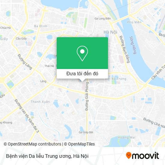 Bản đồ chi tiết các tuyến xe buýt và điểm dừng gần Bệnh viện Da liễu Trung ương tại Hà Nội