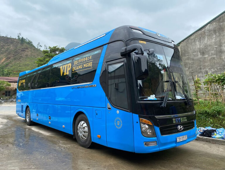 Biểu đồ thể hiện các điểm đón trả của xe khách Hà Nội Hà Giang