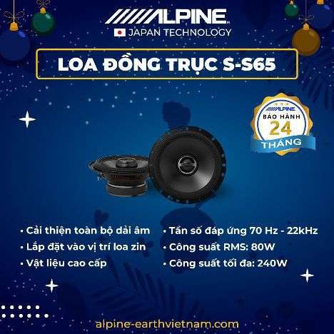 Cấu tạo loa cánh 2 đường tiếng Alpine S-S65C với loa mid-woofer và tweeter