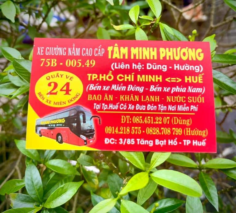 Đặt vé xe Tâm Minh Phương nhanh chóng qua điện thoại