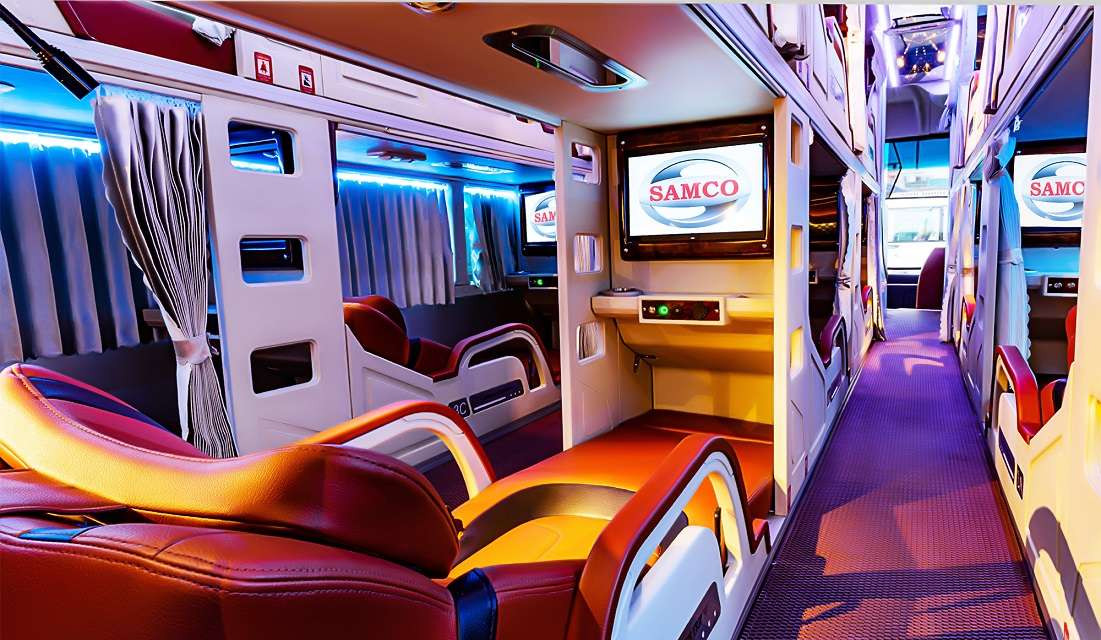 Giường bọc da chất lượng cao trên xe giường nằm đi Đà Nẵng