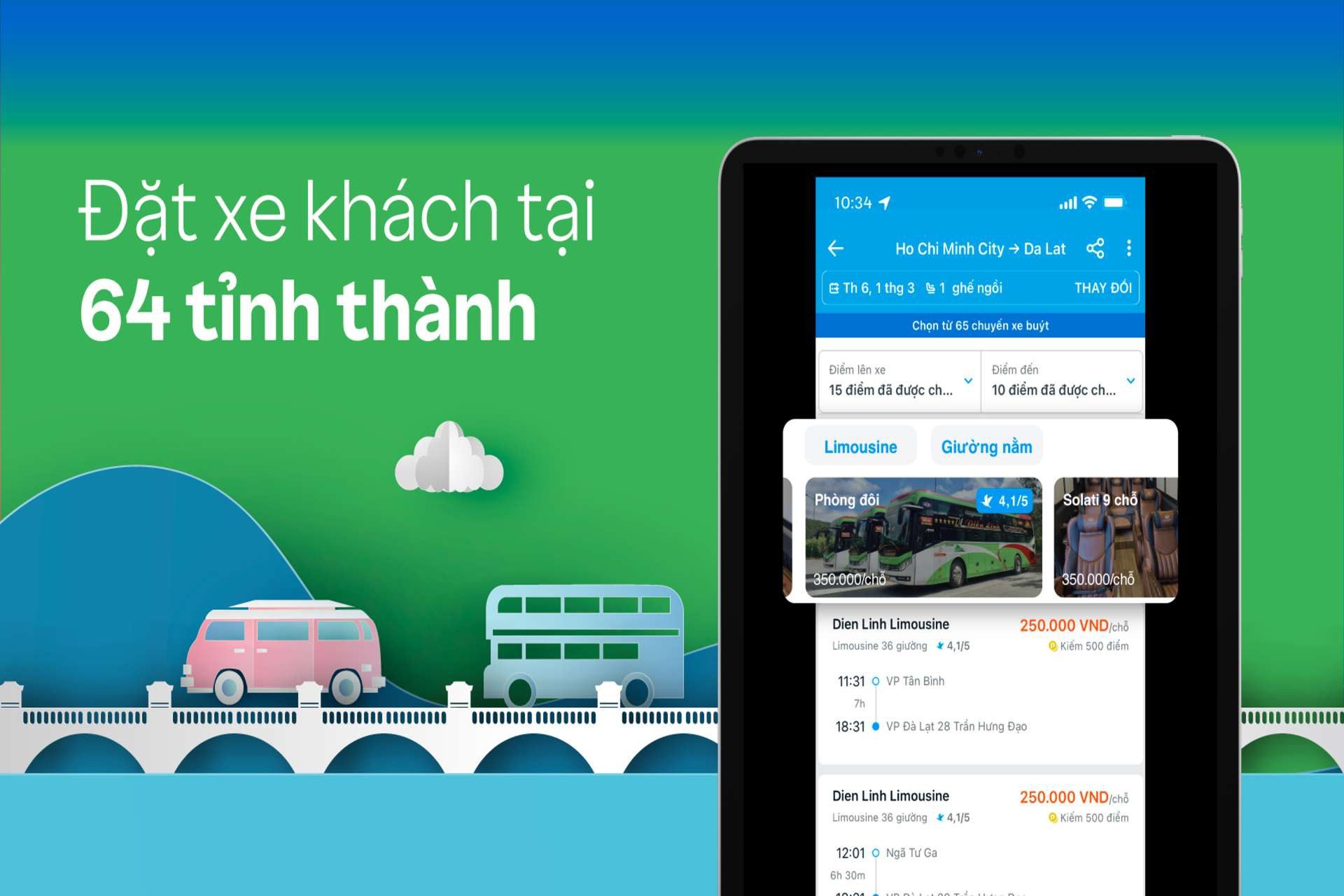 Hướng dẫn đặt vé xe ngày 29 Tết Bính Ngọ 2026 trên ứng dụng Traveloka qua các bước minh họa