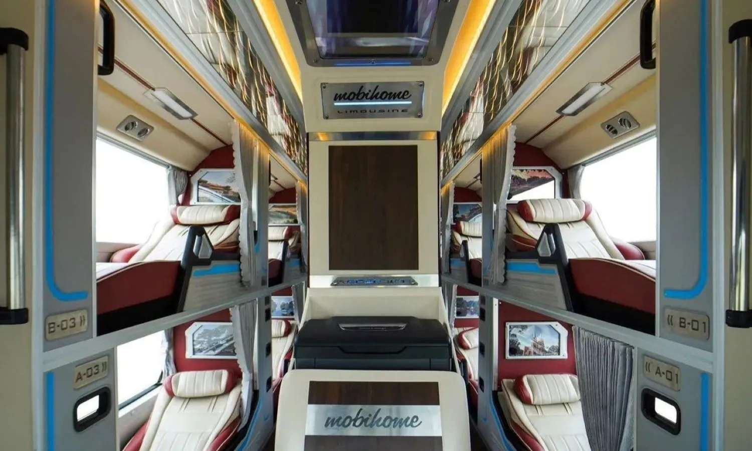 Không gian rộng rãi và tiện nghi bên trong xe Limousine đi Đà Lạt từ Bình Thuận