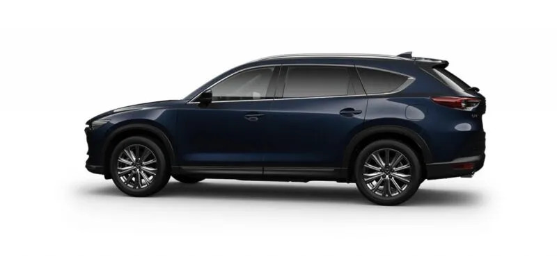 Mặt trước xe Mazda CX-8 2024 màu xanh dương đậm