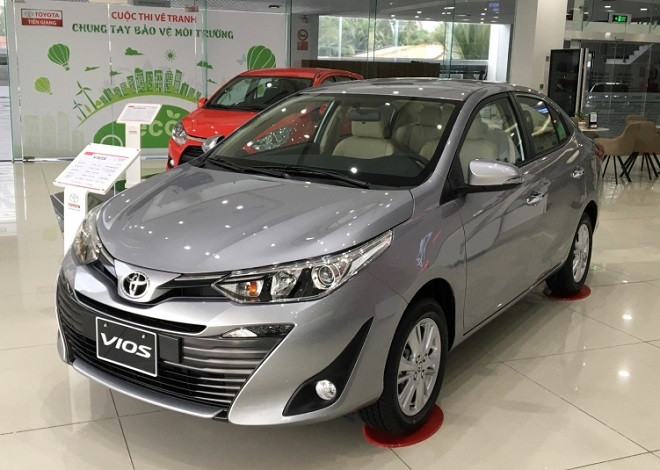 Mẫu xe Toyota Vios màu trắng