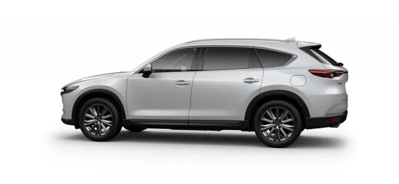 Ngoại thất phía trước xe Mazda CX-8 2024 màu đỏ pha lê