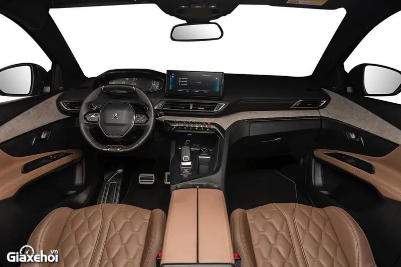 Phần đầu xe Peugeot 5008 với lưới tản nhiệt tràn viền và đèn LED đặc trưng