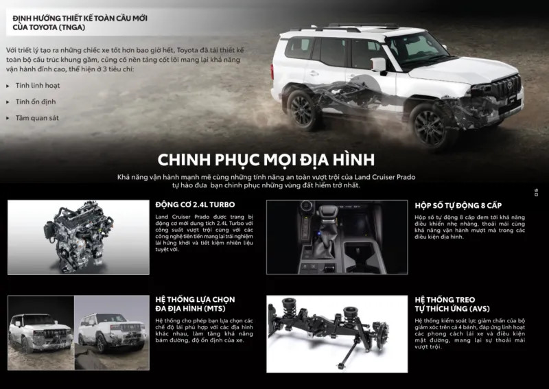 Toyota Land Cruiser Prado 2025 vận hành trên địa hình phức tạp