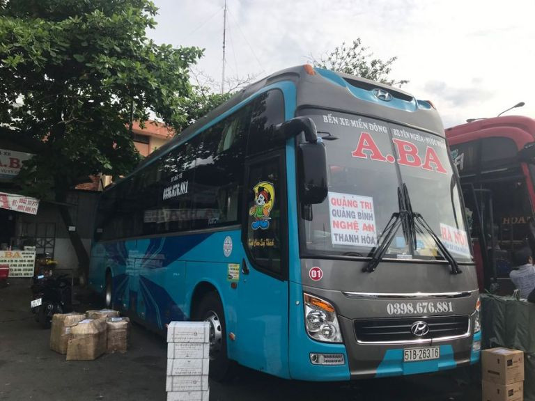 Xe giường nằm của nhà xe A Ba phục vụ chặng Hà Nội đi Phan Rang
