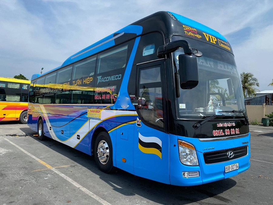 Xe giường nằm tiện nghi của nhà xe Tuấn Hiệp phục vụ hành trình Vũng Tàu Sóc Trăng